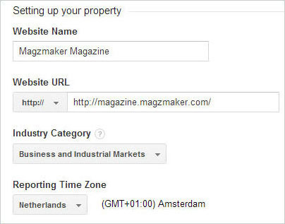 GA property settings