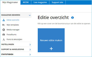Een nieuwe editie aanmaken Editie overzicht