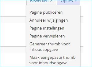 Pagina opties